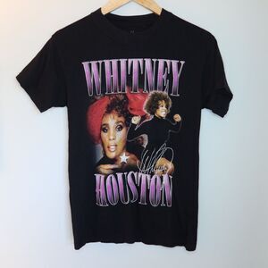 Tramever Whitney Houston Graphic T Shirt Mens S Black Short Sleeve Band Tee